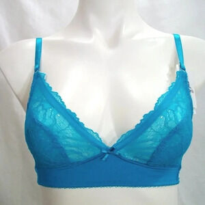 30 b.tempt'd Wacoal b.gorgeous Lace Wirefree Bra‎ Blue NWT